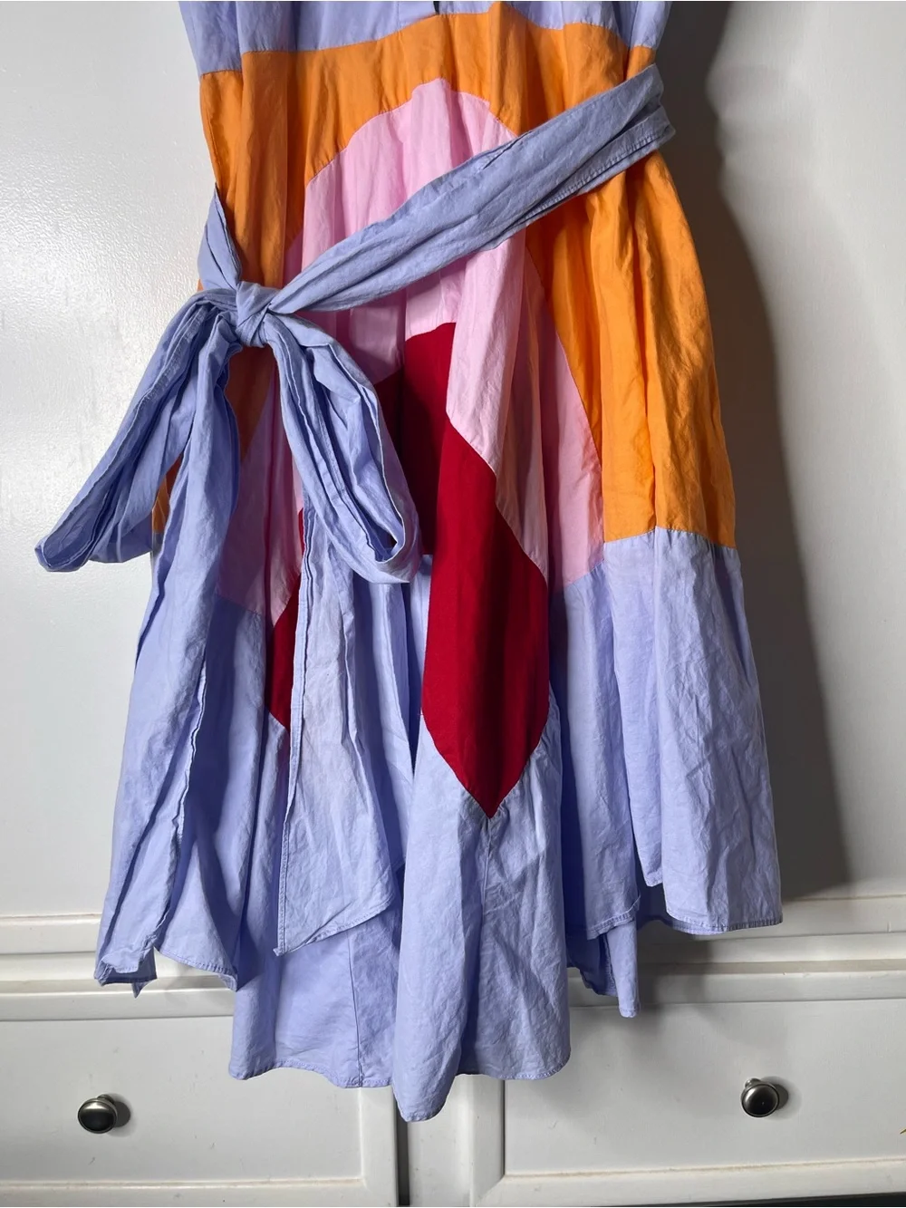 INA Colorblock Asymmetric Sleeveless Midi Shirtdress Small - Picture 6 of 9